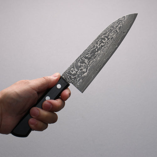 Nao Yamamoto VG10 Black Damascus Santoku  170mm Black Pakka wood Handle - Japannywholesale