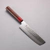 Sakai Takayuki VG10 33 Layer Hammered Damascus Nakiri  160mm Rosewood (ferrule: Red Pakka wood) Handle - Japannywholesale