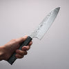 Seisuke Silver Steel No.3 Nashiji Santoku  180mm Stabilized wood Handle - Japannywholesale