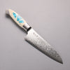 Kajin ZDP189 Damascus Migaki Finished Santoku  165mm Corian with Turquoise Inlay Handle - Japannywholesale