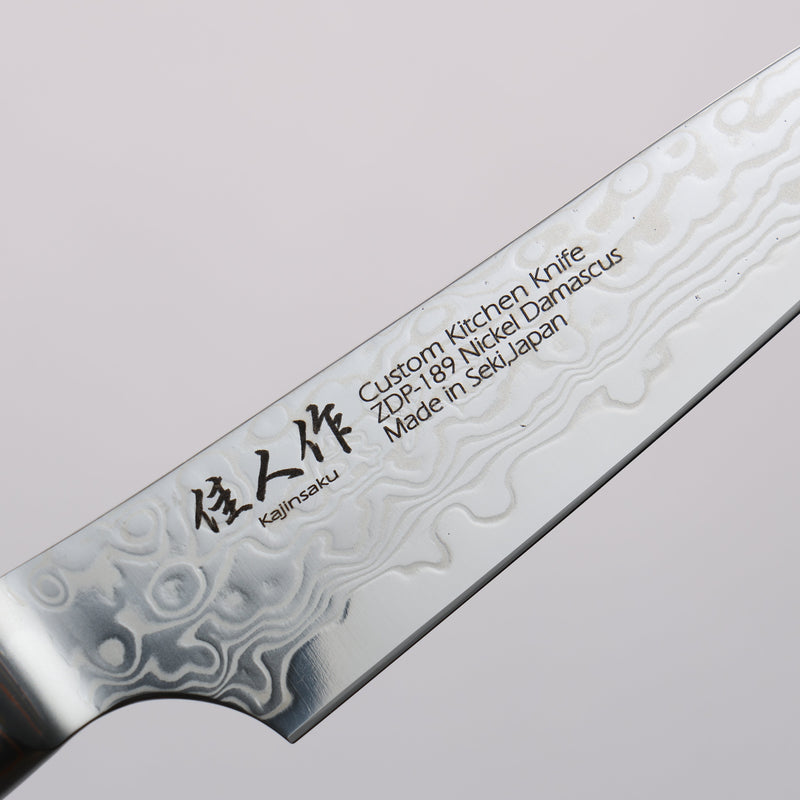 Kajin ZDP189 Damascus Migaki Finished Petty-Utility  95mm Abalone Inlay Handle - Japannywholesale