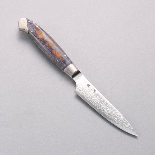 Kajin ZDP189 Damascus Migaki Finished Petty-Utility  95mm Complite with Chinese Quince Burl Inlay Handle - Japannywholesale