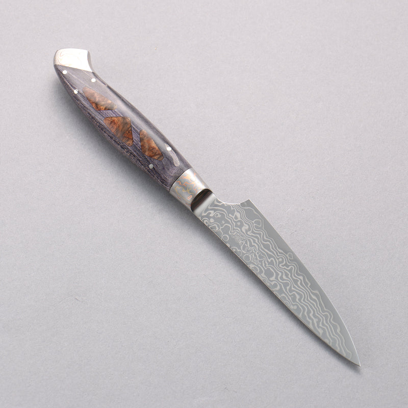 Kajin ZDP189 Damascus Migaki Finished Petty-Utility  95mm Complite with Chinese Quince Burl Inlay Handle - Japannywholesale