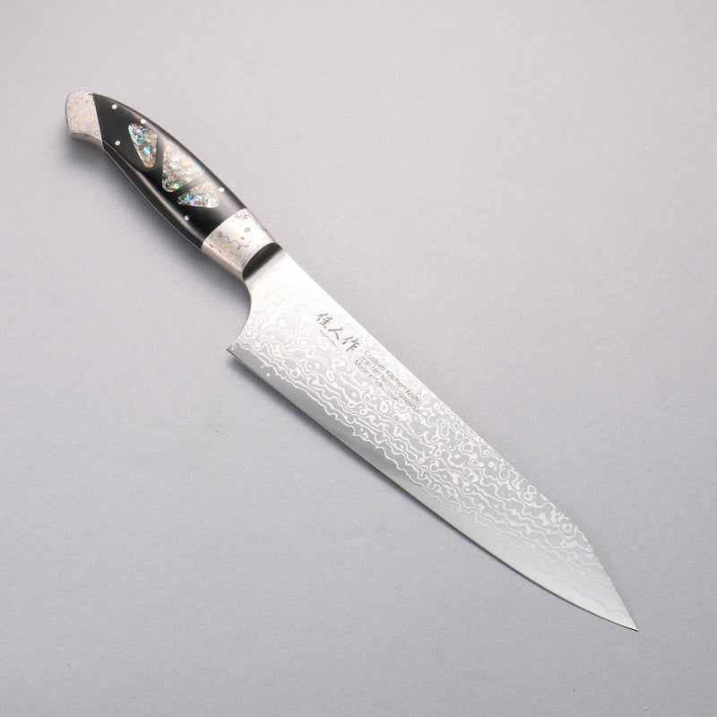 Kajin ZDP189 Damascus Migaki Finished Kiritsuke Gyuto  210mm Abalone Inlay Handle - Japannywholesale