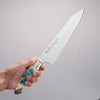 Kajin ZDP189 Damascus Migaki Finished Kiritsuke Gyuto  210mm Corian with Turquoise Inlay Handle - Japannywholesale