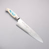 Kajin ZDP189 Damascus Migaki Finished Gyuto  210mm Corian with Turquoise Inlay Handle - Japannywholesale