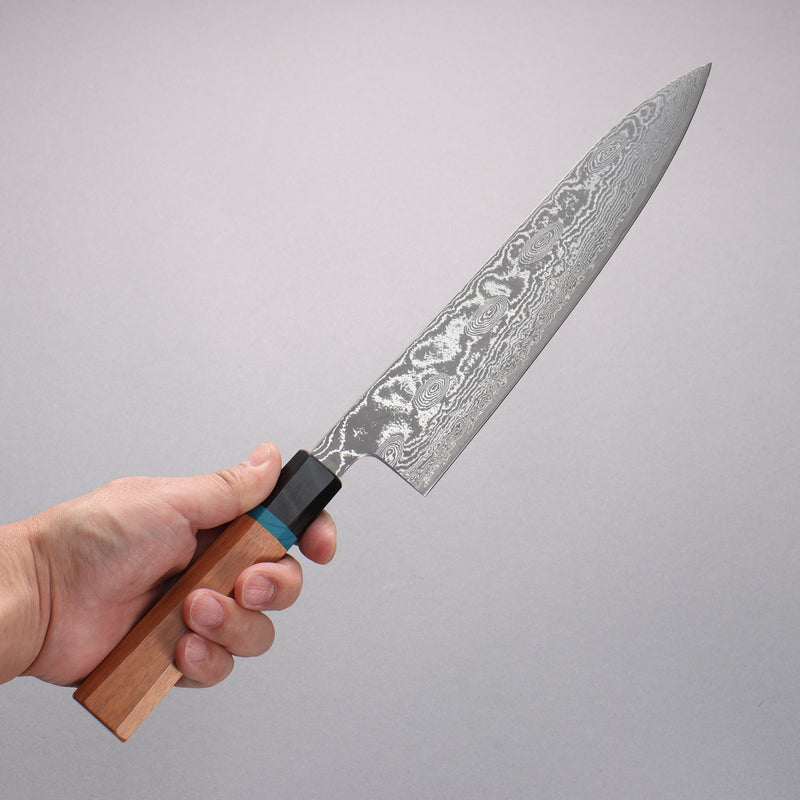 Ryusen Bonten Unryu Kai VG10 63 Layer Damascus Gyuto  240mm Chinese Quince Handle - Japannywholesale