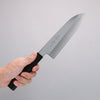 Kagekiyo Silver Steel No.3 Santoku  180mm Black Lacquered (Magnolia) Handle - Japannywholesale