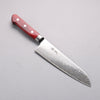 Seisuke Kagami2 AUS10 Mirrored Finish Damascus Santoku  180mm Red Pakka wood Handle - Japannywholesale