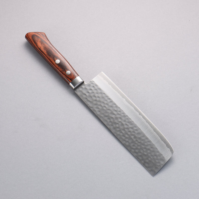 Kunihira Sairyu VG10 Damascus Nakiri  165mm Mahogany Pakka wood Handle - Japannywholesale