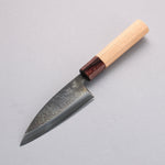 Fukube Shinbu Magomitsu Blue Steel No.2 Hammered Black Finished Deba  120mm Keyaki (Japanese Elm) Handle - Japannywholesale