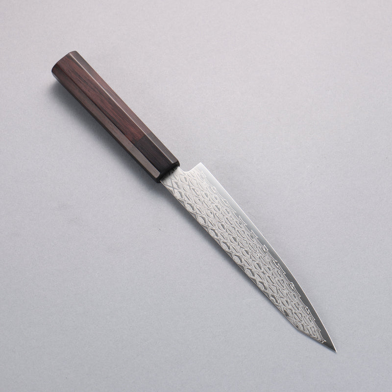 Seisuke AUS10 Mirror Crossed Petty-Utility  150mm Rosewood (Ferrule: Black Pakka Wood) Handle - Japannywholesale