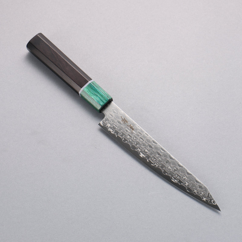 Seisuke AUS10 Mirror Crossed Petty-Utility  150mm Rosewood (ferrule: Green Pakka wood) Handle - Japannywholesale