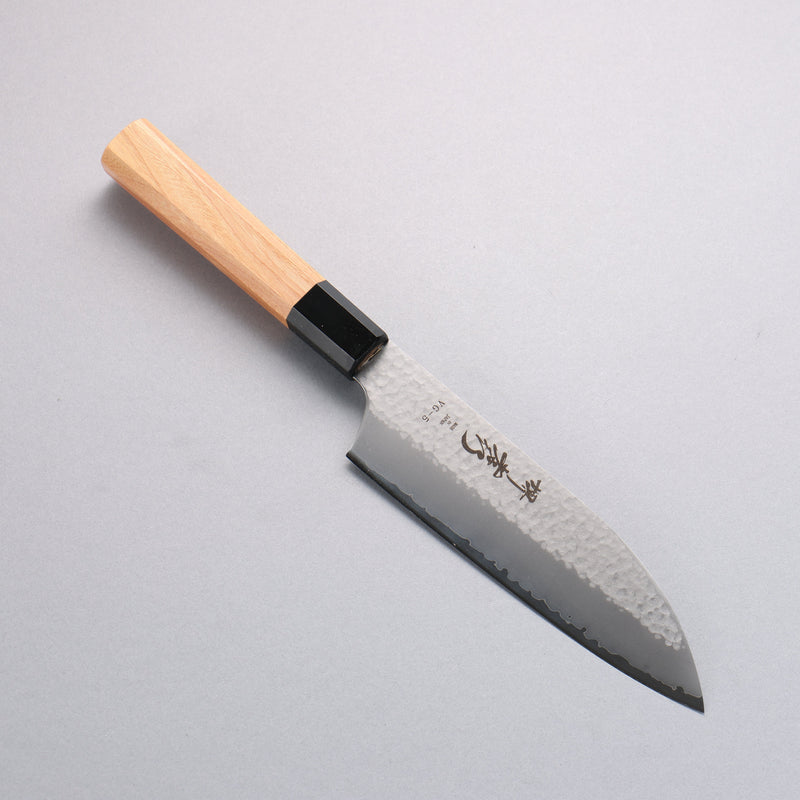 Sakai Takayuki VG5 Hammered Santoku  165mm Magnolia  (Ferrule: Black Plastic) Handle Kataoka - Japannywholesale