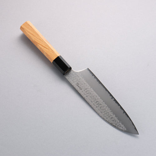 Sakai Takayuki VG5 Hammered Santoku  165mm Magnolia  (Ferrule: Black Plastic) Handle Kataoka - Japannywholesale