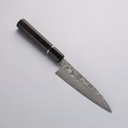 Takeshi Saji SG2 Black Damascus Petty-Utility  130mm Ebony Wood Handle - Japannywholesale