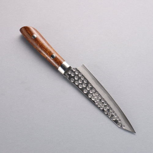 Takeshi Saji SRS13 Hammered(Maru) Kiritsuke Petty-Utility  130mm Ironwood Handle - Japannywholesale