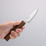 Seisuke VG10 Mirrored Finish Damascus Paring  80mm Oak Handle - Japannywholesale