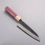 Seisuke Blue Steel No.2 Black Finished Santoku  170mm Purpleheart (Ferrule: Oak) Handle - Japannywholesale