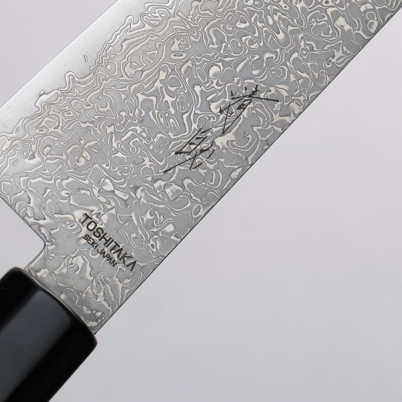 Toshitaka Seisuke VG10 65 Layer Damascus Santoku  180mm Ebony (Maple Ring and Water Buffalo Ferrule) Handle - Japannywholesale