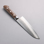 Seisuke VG10 Hammered Santoku  165mm Brown Pakka wood Handle - Japannywholesale