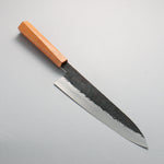 Isamitsu Abe White Steel No.1 Hammered Gyuto  240mm Japanese Elm (pentagonal) Handle - Japannywholesale