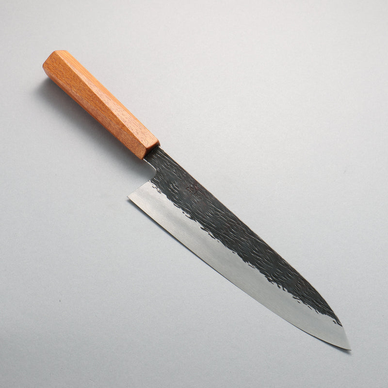 Isamitsu Abe White Steel No.1 Hammered Gyuto  240mm Japanese Elm (pentagonal) Handle - Japannywholesale