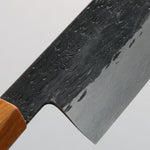 Isamitsu Abe White Steel No.1 Hammered Santoku  180mm Japanese Elm (pentagonal) Handle - Japannywholesale