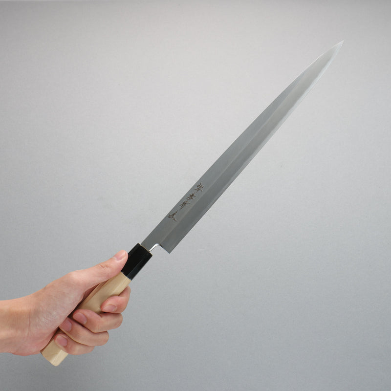 Sakai Takayuki Chef Series Silver Steel No.3 Fuguhiki  300mm Magnolia Handle - Japannywholesale