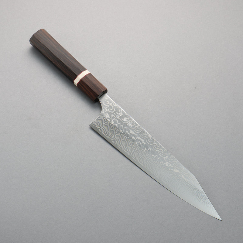 Yoshimi Kato SG2 Damascus Migaki Finished Kiritsuke Gyuto  210mm Ebony (White Ring) Handle - Japannywholesale