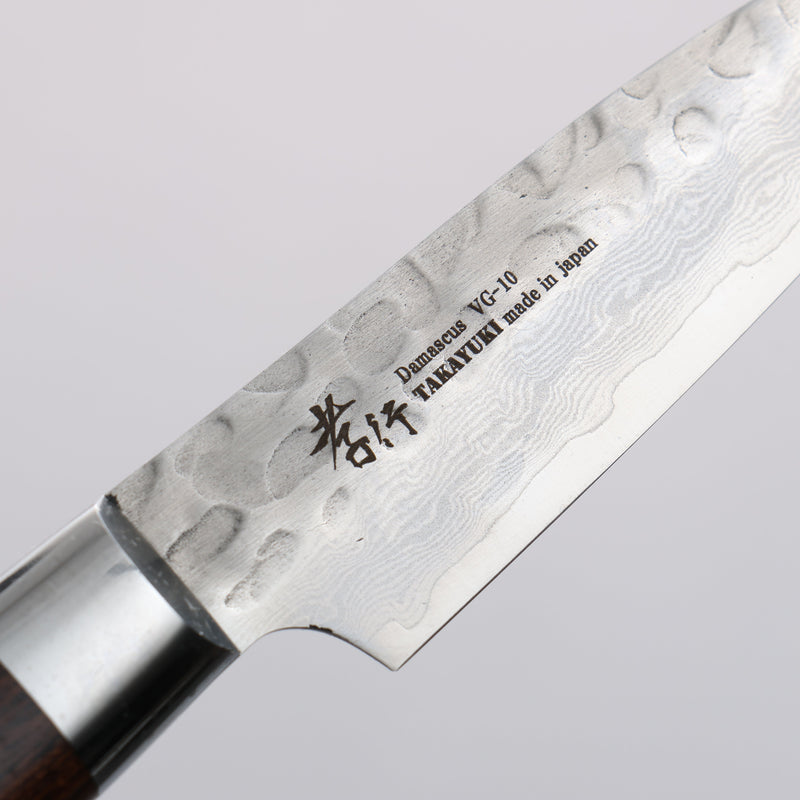 Sakai Takayuki VG10 33 Layer Damascus Petty-Utility  80mm Desert Ironwood(Sugihara model) Handle - Japannywholesale