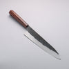 Isamitsu Abe Blue Super Hammered Black Finished Gyuto  240mm Purple Bombay Black Wood (Pentagonal) Handle - Japannywholesale