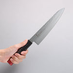Sakai Takayuki Rinnou VG10 33 Layer Damascus Gyuto Japanese Knife 210mm Red Lacquered Handle - Japannywholesale