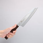 Sakai Takayuki Nanairo VG10 33 Layer Kengata Gyuto 190mm ABS resin(Retro wood grain) Handle - Japannywholesale