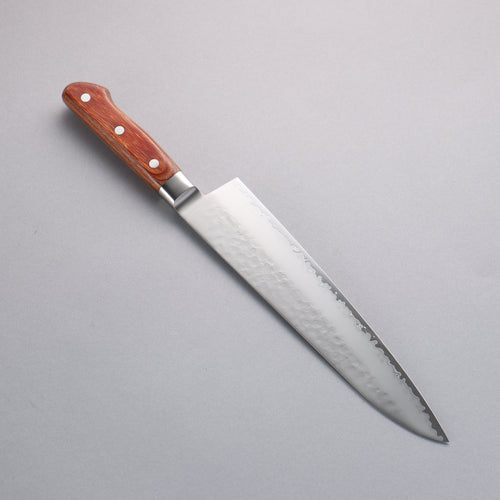 Sakai Takayuki VG5 Hammered Gyuto 240mm Brown Pakka wood Handle - Japannywholesale