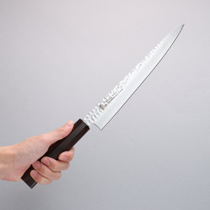 Sakai Takayuki VG10 33 Layer Damascus Sujihiki 240mm Ebony(6 sided teardrop) Handle - Japannywholesale