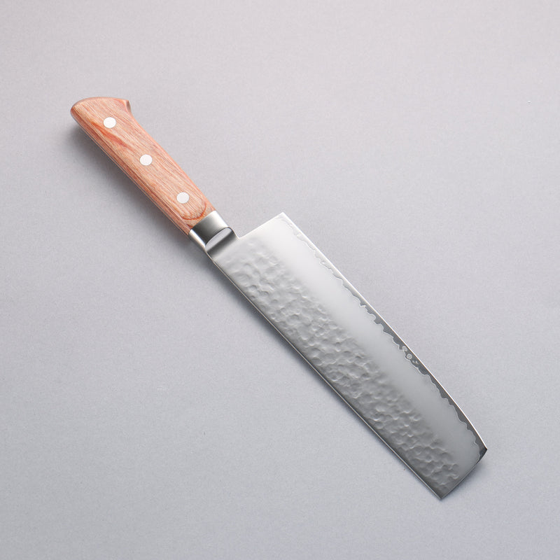 Sakai Takayuki VG5 Hammered Nakiri 180mm Brown Pakka wood Handle - Japannywholesale
