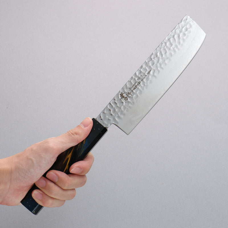 Sakai Takayuki VG10 33 Layer Damascus Nakiri 160mm Live oak Lacquered (Saiu) Handle - Japannywholesale