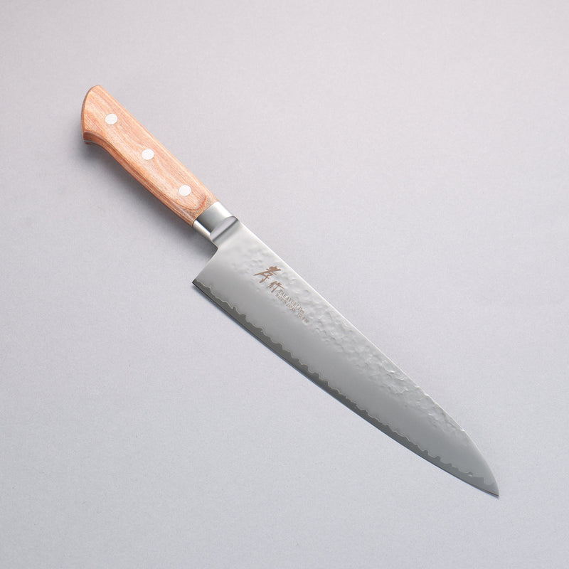 Sakai Takayuki VG5 Hammered Gyuto 210mm Brown Pakka wood Handle - Japannywholesale