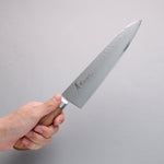 Sakai Takayuki VG5 Hammered Gyuto 210mm Brown Pakka wood Handle - Japannywholesale