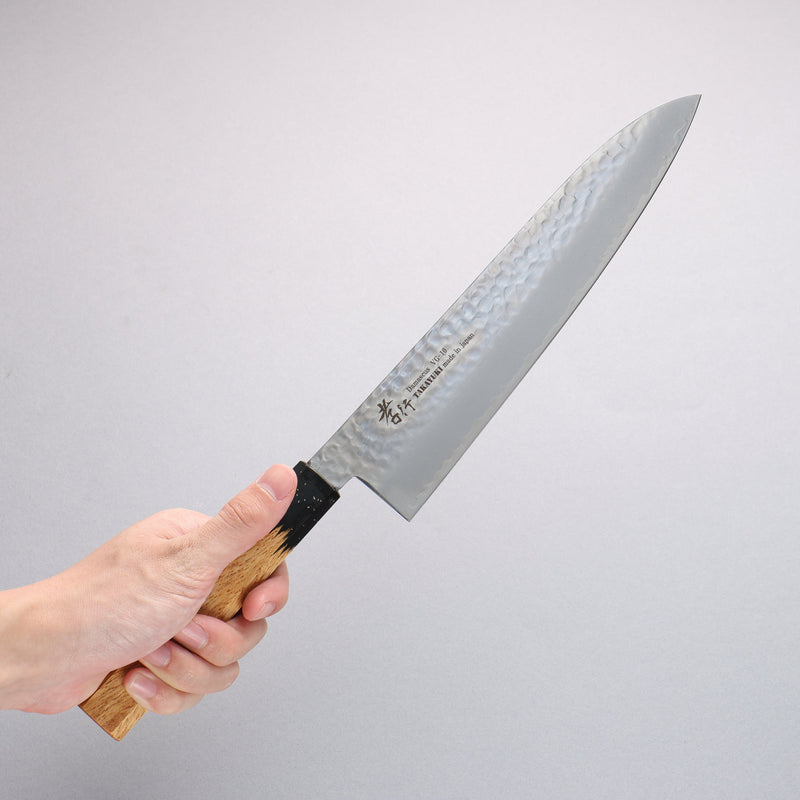 Sakai Takayuki VG10 33 Layer Damascus Gyuto 240mm Live oak Lacquered (Kokushin) Handle - Japannywholesale
