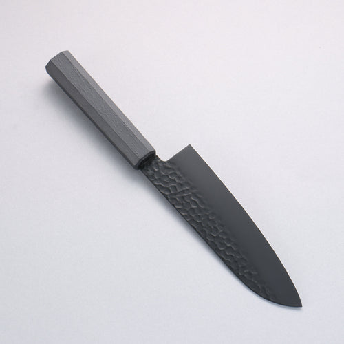 Sakai Takayuki Kurokage VG10 Hammered Teflon Coating Santoku 170mm Black Lacquered Handle - Japannywholesale