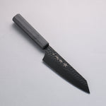 Sakai Takayuki Kurokage VG10 Hammered Teflon Coating Kiritsuke Santoku 160mm Black Lacquered Handle - Japannywholesale
