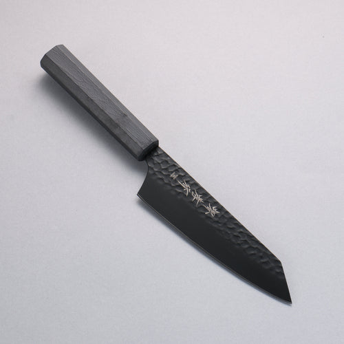 Sakai Takayuki Kurokage VG10 Hammered Teflon Coating Kiritsuke Santoku 160mm Black Lacquered Handle - Japannywholesale