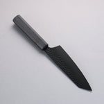 Sakai Takayuki Kurokage VG10 Hammered Teflon Coating Kiritsuke Santoku 160mm Black Lacquered Handle - Japannywholesale