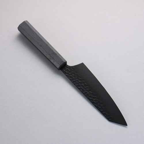 Sakai Takayuki Kurokage VG10 Hammered Teflon Coating Kiritsuke Santoku 160mm Black Lacquered Handle - Japannywholesale