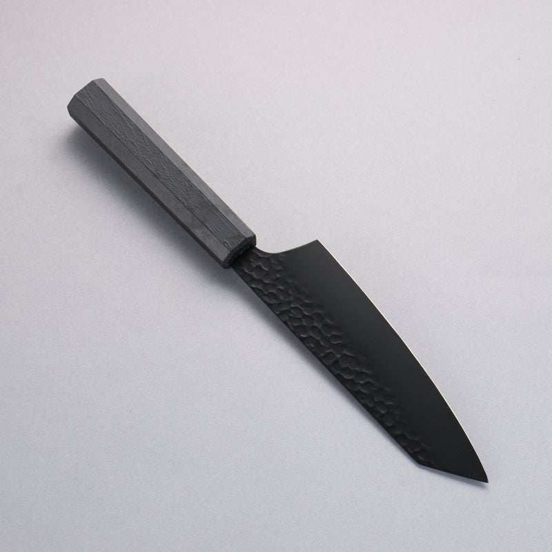 Sakai Takayuki Kurokage VG10 Hammered Teflon Coating Kiritsuke Santoku 160mm Black Lacquered Handle - Japannywholesale