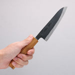 Nakaniida White Steel No.2 Black Finished Kawamuki 120mm Oak Handle - Japannywholesale