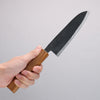 Nakaniida White Steel No.2 Black Finished Santoku 150mm Oak Handle - Japannywholesale