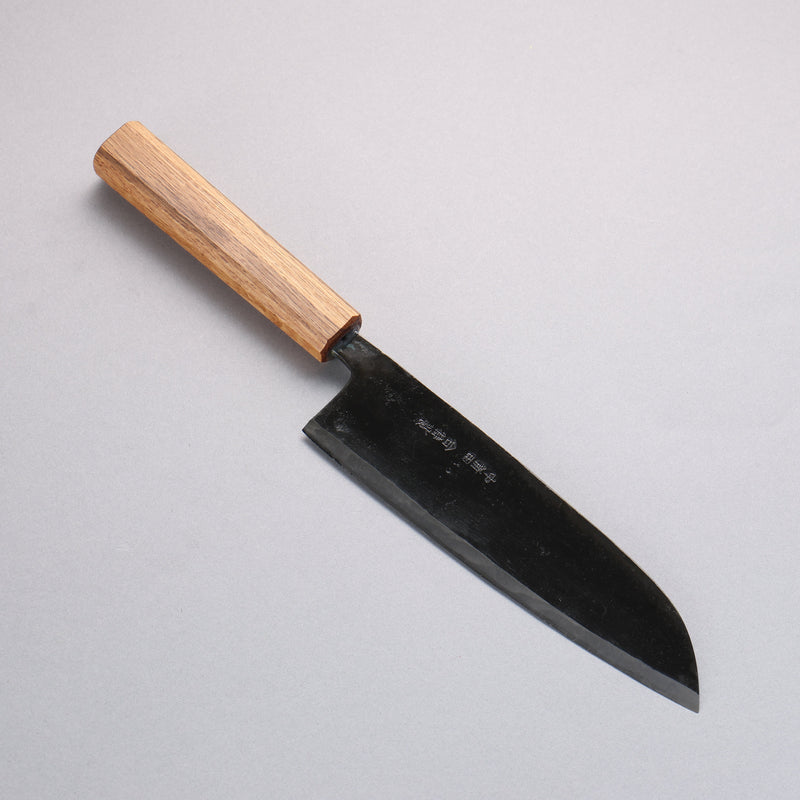 Nakaniida White Steel No.2 Black Finished Santoku 180mm Oak Handle - Japannywholesale